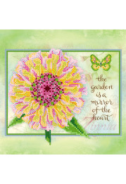 Bead Embroidery Pattern on Art Canvas "Zinnia"