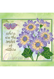 Bead Embroidery Pattern on Art Canvas "Cineraria"