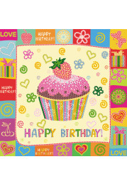 Bead Embroidery Pattern on Art Canvas "Fun party"