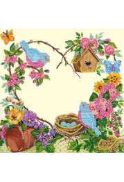 Bead Embroidery Pattern on Art Canvas "Family"