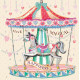 Bead Embroidery Pattern on Art Canvas "Carousel of happiness"