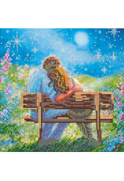 Bead Embroidery Pattern on Art Canvas "Evening date"