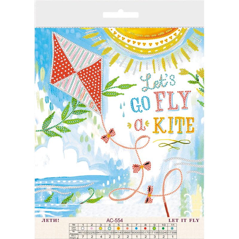 Bead Embroidery Pattern on Art Canvas "Let it fly"
