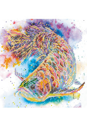 Bead Embroidery Pattern on Art Canvas "Good luck fish"