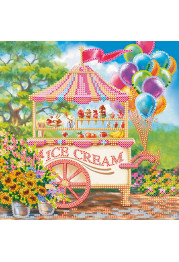 Bead Embroidery Pattern on Art Canvas "Sweet summer"