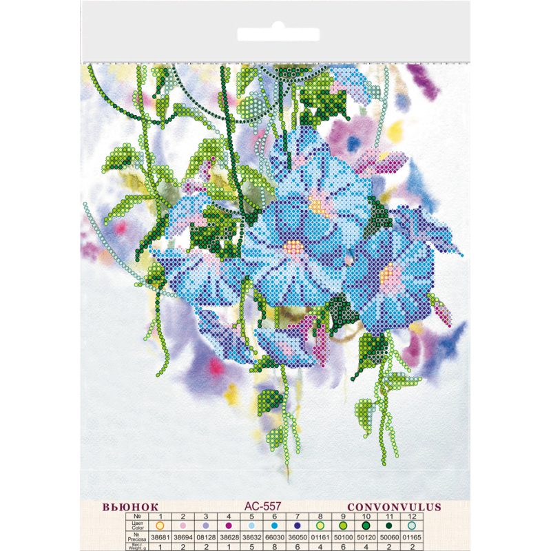 Bead Embroidery Pattern on Art Canvas "Convolvulus"