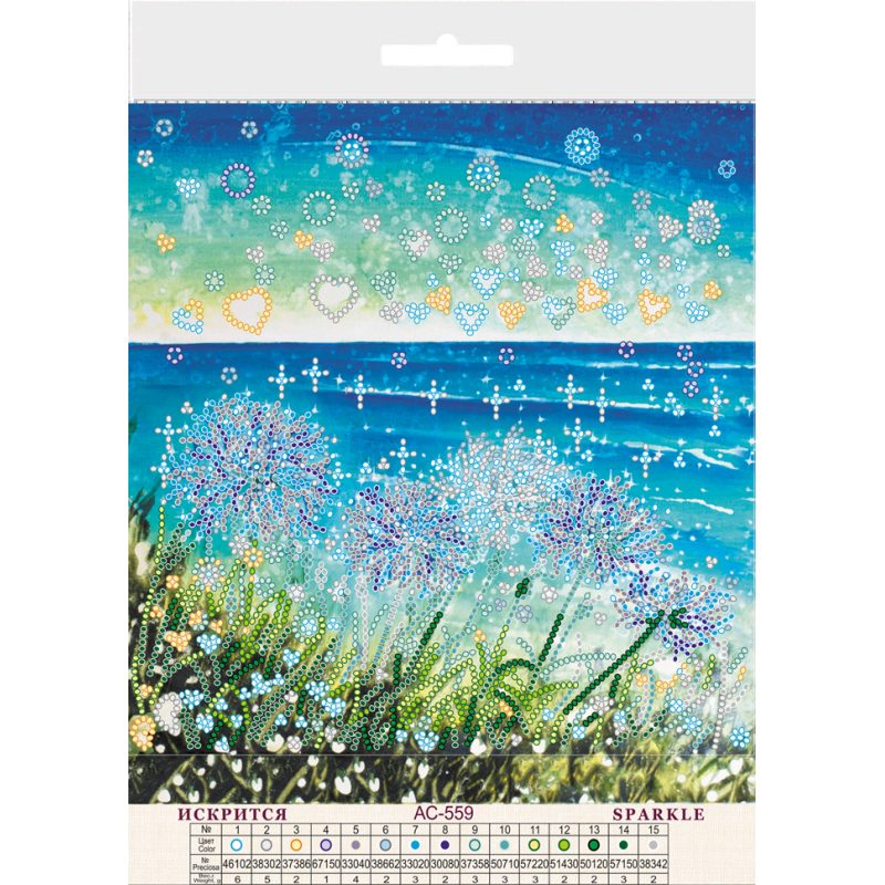 Bead Embroidery Pattern on Art Canvas "Sparkle"