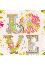 Bead Embroidery Pattern on Art Canvas "Love"
