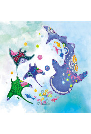 Bead Embroidery Pattern on Art Canvas "Under the water"