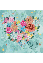 Bead Embroidery Pattern on Art Canvas "Love"