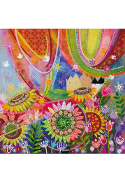 Bead Embroidery Pattern on Art Canvas "Geometry of summer"