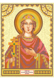 Icon Bead Embroidery Pattern on Art Canvas "St. Irene"