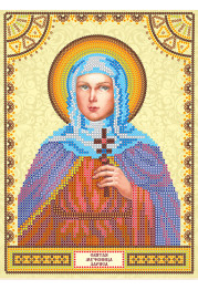 Icon Bead Embroidery Pattern on Art Canvas "St. Larissa"