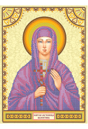 Icon Bead Embroidery Pattern on Art Canvas "St. Valentine"