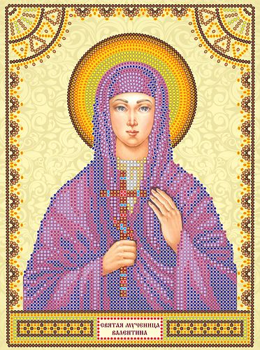 Icon Bead Embroidery Pattern on Art Canvas "St. Valentine"