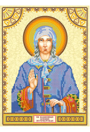 Icon Bead Embroidery Pattern on Art Canvas "St. Xenia"