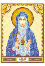 Icon Bead Embroidery Pattern on Art Canvas "St. Elizabeth"
