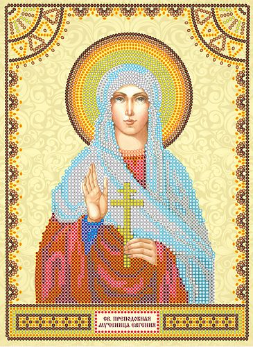 Icon Bead Embroidery Pattern on Art Canvas "St. Eugene"