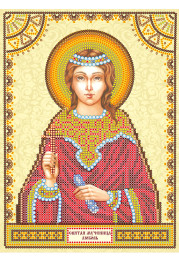Icon Bead Embroidery Pattern on Art Canvas "St. Lubov"