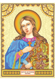 Icon Bead Embroidery Pattern on Art Canvas "St. Marina"