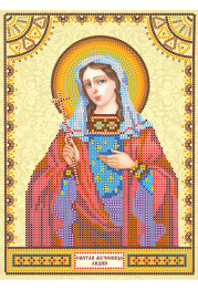 Icon Bead Embroidery Pattern on Art Canvas "St. Lydia"
