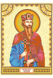 Icon Bead Embroidery Pattern on Art Canvas "St. Vyacheslav"