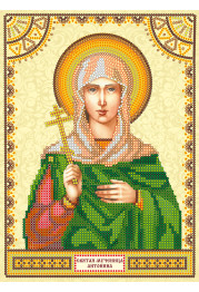 Icon Bead Embroidery Pattern on Art Canvas "Святая Антонина"