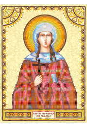 Icon Bead Embroidery Pattern on Art Canvas "St. Zoe"