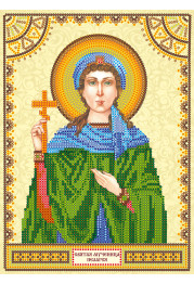 Icon Bead Embroidery Pattern on Art Canvas "St. Pelagia"