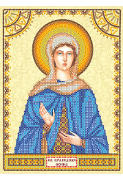 Icon Bead Embroidery Pattern on Art Canvas "St. Nonna"