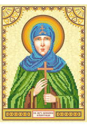 Icon Bead Embroidery Pattern on Art Canvas "St. Vasilisa"