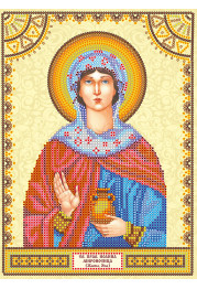 Icon Bead Embroidery Pattern on Art Canvas "St. Ioanna"