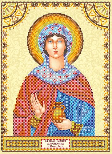 Icon Bead Embroidery Pattern on Art Canvas "St. Ioanna"