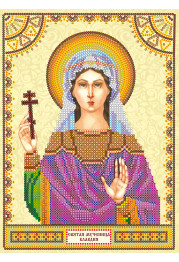 Icon Bead Embroidery Pattern on Art Canvas "St. Claudia"