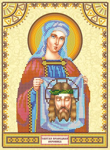Icon Bead Embroidery Pattern on Art Canvas "St. Veronica"