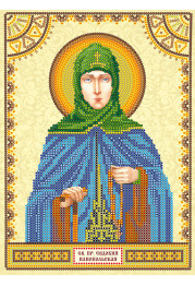 Icon Bead Embroidery Pattern on Art Canvas "St. Eudocia"