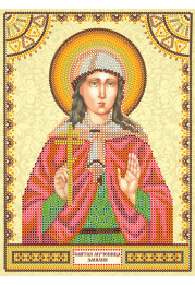 Icon Bead Embroidery Pattern on Art Canvas "St. Emily"