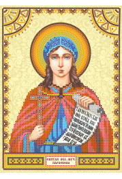 Icon Bead Embroidery Pattern on Art Canvas "St.Praskovya"