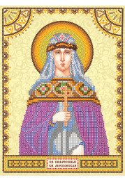 Icon Bead Embroidery Pattern on Art Canvas "St. Euphrosyne"