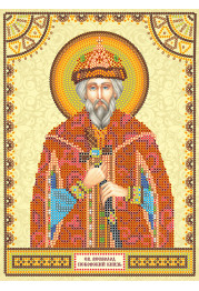 Icon Bead Embroidery Pattern on Art Canvas "St. Vsevolod"