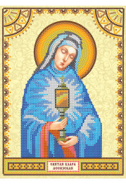 Icon Bead Embroidery Pattern on Art Canvas "St. Clara"