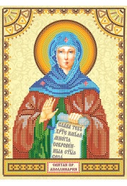 Icon Bead Embroidery Pattern on Art Canvas "St. Pauline"