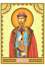 Icon Bead Embroidery Pattern on Art Canvas "St. Svyatoslav"