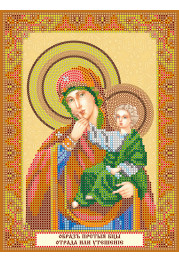Icon Bead Embroidery Pattern on Art Canvas "Icon of the Mother of God "Refreshing and Refuge""