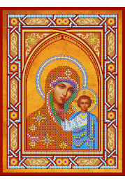 Icon Bead Embroidery Pattern on Art Canvas "Our Lady Kazan"