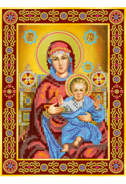 Icon Bead Embroidery Pattern on Art Canvas "Wedding Icon – The Holy Mother of God"