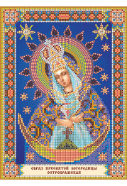 Icon Bead Embroidery Pattern on Art Canvas "Icon of the Mother of God «Ostrobramskaya»"