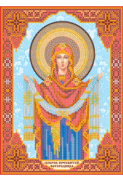 Icon Bead Embroidery Pattern on Art Canvas "Icon «Protection of the Blessed Virgin»"