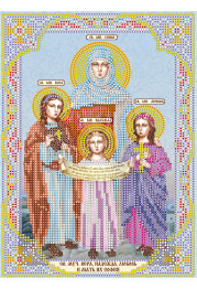 Icon Bead Embroidery Pattern on Art Canvas "Icons "St.Vera, Nadegda, Lubov and their Mother Sophia""