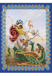 Icon Bead Embroidery Pattern on Art Canvas "St.George Conqueror Icon"